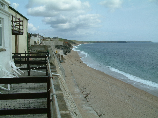 Looking east from Seine House, Loe Bar Road, Porthleven. 25 May 2003.